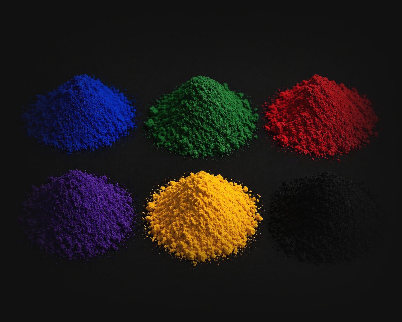 Anodizing Dye colour range — blue, green, red, purple, yellow, black